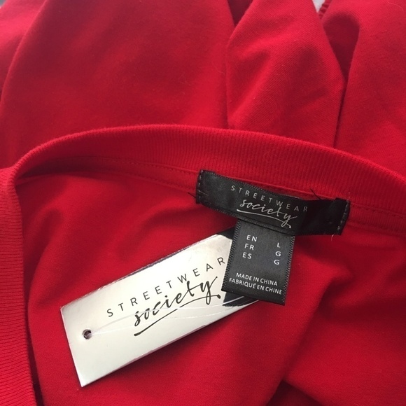 Streetwear SOCIETY Long Sleeve Crop Top Blouse Shirt Cotton Blend Oversized NWOT - Picture 9 of 12